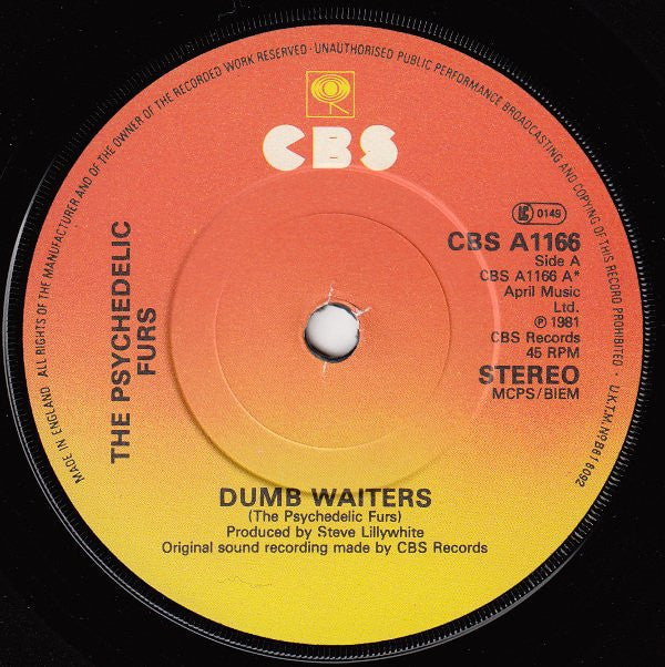 The Psychedelic Furs ~ Dumb Waiters (Vinyl) - Djungel & Jazz