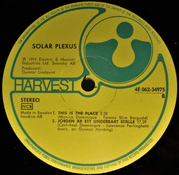 Solar Plexus (9) : Det Är Inte Båten Som Gungar - Det Är Havet Som Rör Sig (LP, Album)