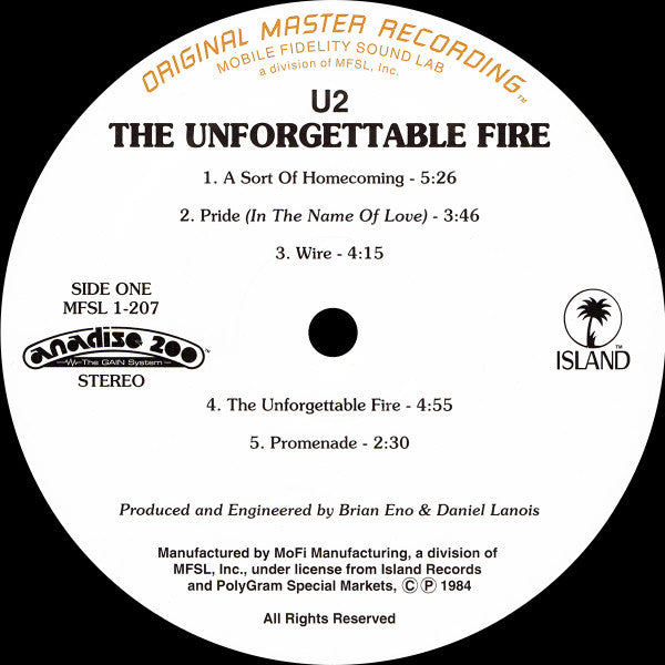 U2 ~ The Unforgettable Fire (Vinyl) - Djungel & Jazz