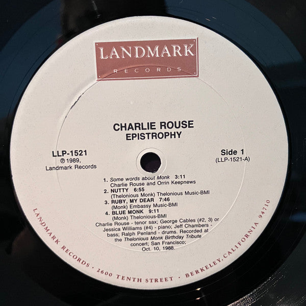 Charlie Rouse ~ Epistrophy - The Last Concert (Vinyl) - Djungel & Jazz