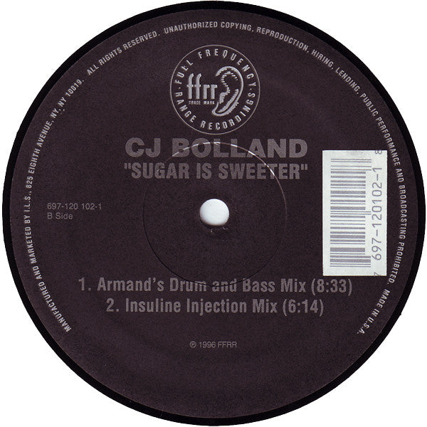 CJ Bolland ~ Sugar Is Sweeter (Vinyl) - Djungel & Jazz