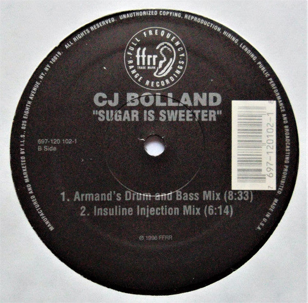 CJ Bolland ~ Sugar Is Sweeter (Vinyl) - Djungel & Jazz