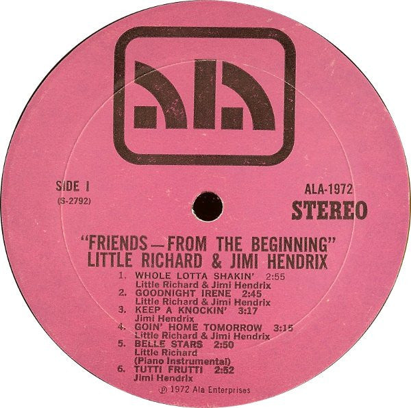Little Richard / Jimi Hendrix ~ Friends - From The Beginning (Vinyl) - Djungel & Jazz