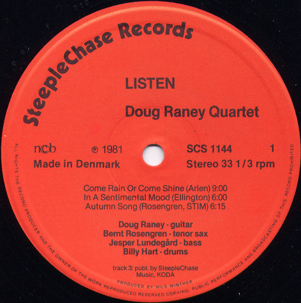 Doug Raney Quartet ~ Listen (Vinyl) - Djungel & Jazz