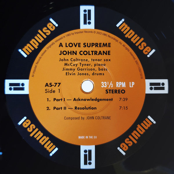 John Coltrane ~ A Love Supreme (Vinyl) - Djungel & Jazz