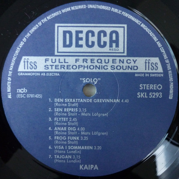 Kaipa ~ Solo (Vinyl) - Djungel & Jazz