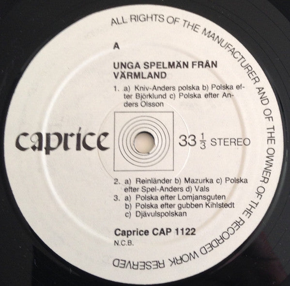 Various ~ Unga Spelmän Från Värmland (Vinyl) - Djungel & Jazz