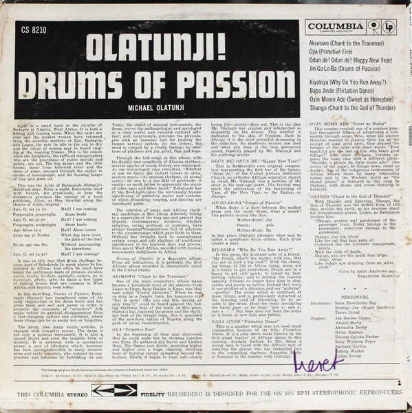 Babatunde Olatunji ~ Drums Of Passion (Vinyl) - Djungel & Jazz