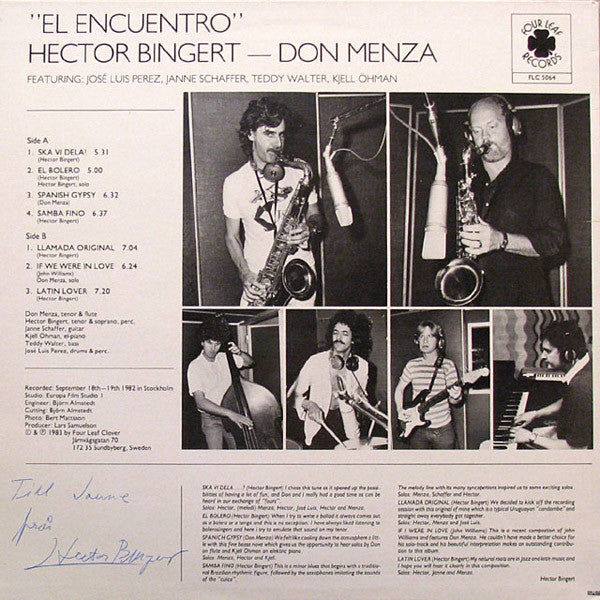 Hector Bingert – Don Menza ~ El Encuentro (Vinyl) - Djungel & Jazz