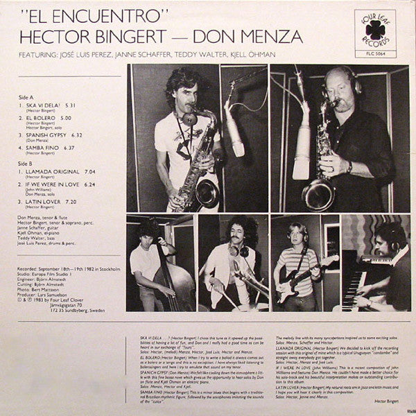 Hector Bingert – Don Menza ~ El Encuentro (Vinyl) - Djungel & Jazz