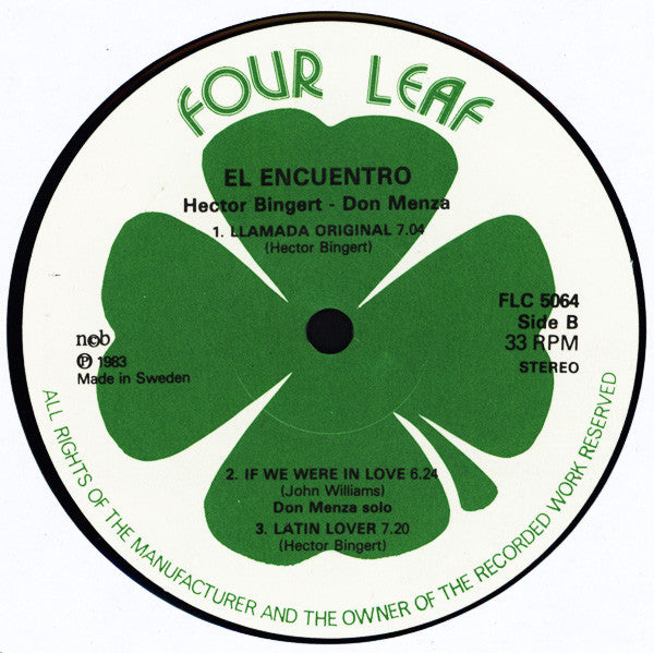Hector Bingert – Don Menza ~ El Encuentro (Vinyl) - Djungel & Jazz