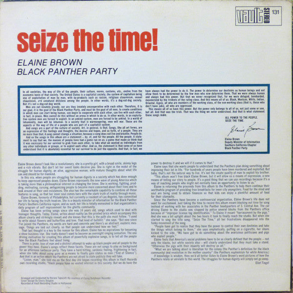 Elaine Brown ~ Seize The Time - Black Panther Party (Vinyl) - Djungel & Jazz