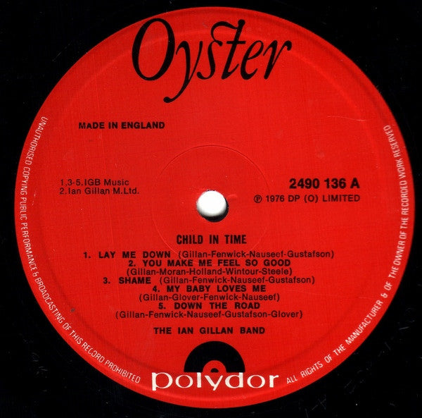 Ian Gillan Band ~ Child In Time (Vinyl) - Djungel & Jazz