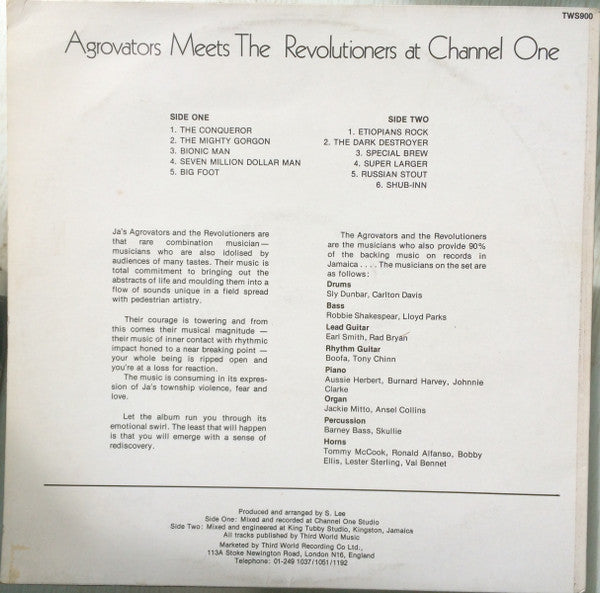 The Aggrovators Meets The Revolutionaries : At Channel One Studios (Instrumental) (LP, Album, Bro)
