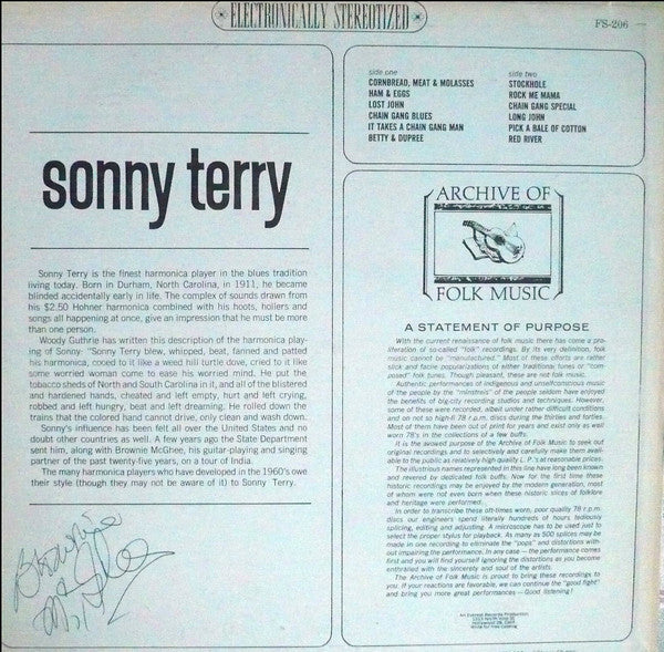 Sonny Terry ~ Blind Sonny Terry (Vinyl) - Djungel & Jazz