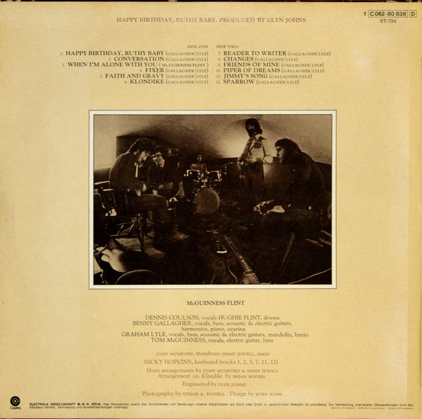McGuinness Flint ~ Happy Birthday, Ruthy Baby (Vinyl) - Djungel & Jazz