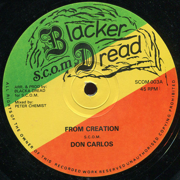 Scom Band Featuring Don Carlos (2) : From Creation (12")