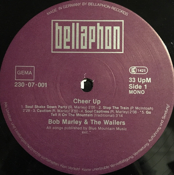 Bob Marley & The Wailers : Cheer Up (LP, Comp, Mono)