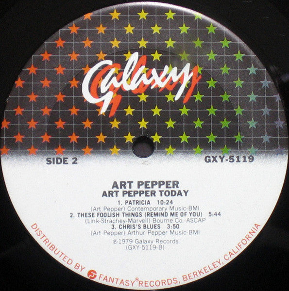 Art Pepper ~ Today (Vinyl) - Djungel & Jazz