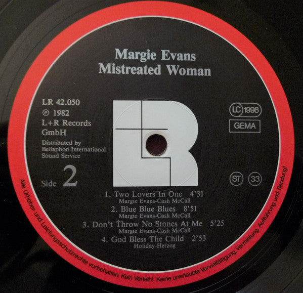 Margie Evans ~ Mistreated Woman (Vinyl) - Djungel & Jazz