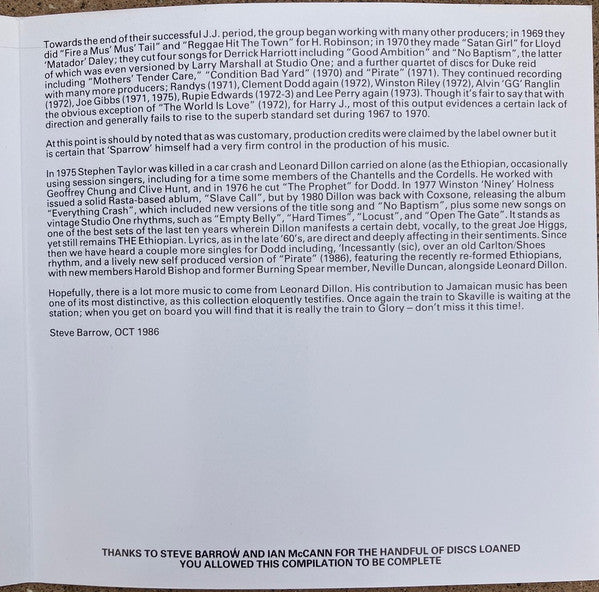 The Ethiopians ~ The Original Reggae Hitsound Of The Ethiopians (Vinyl) - Djungel & Jazz