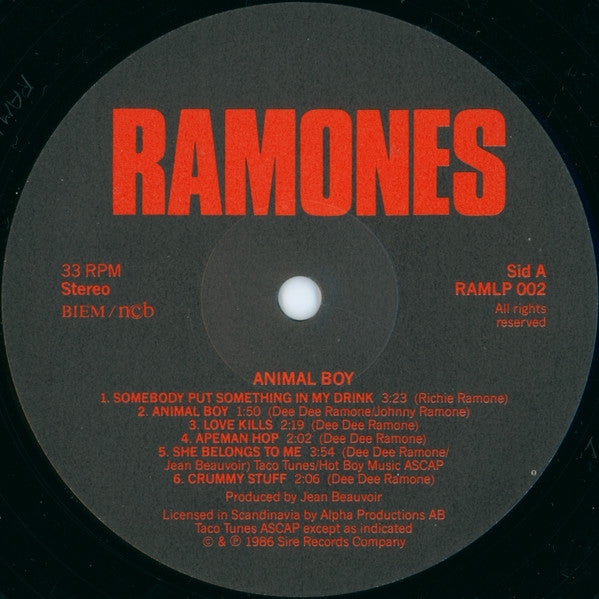 Ramones : Animal Boy (LP, Album)