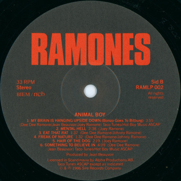 Ramones : Animal Boy (LP, Album)