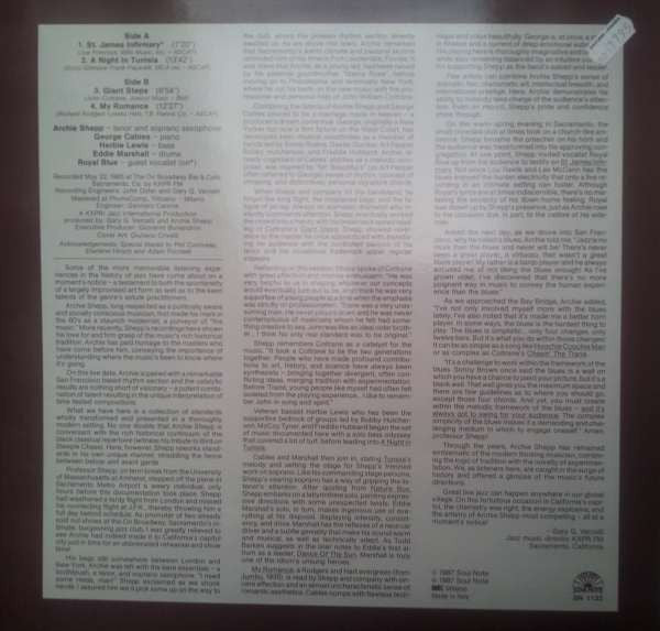 Archie Shepp : California Meeting - Live "On Broadway" (LP, Album)