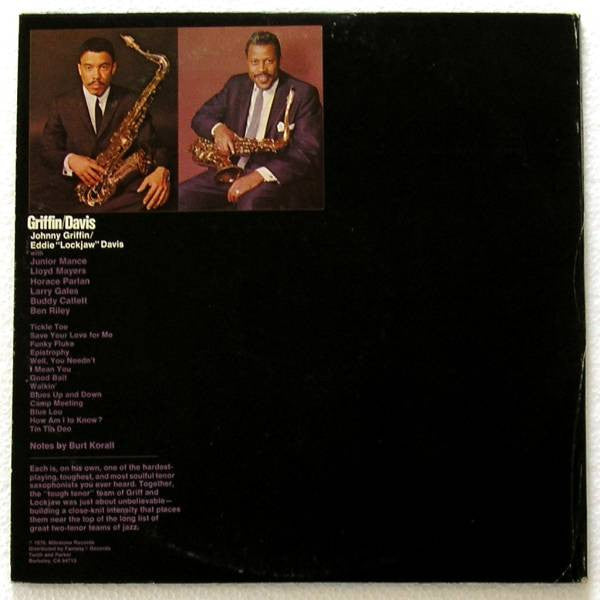 Johnny Griffin / Eddie "Lockjaw" Davis ~ The Toughest Tenors (Vinyl) - Djungel & Jazz