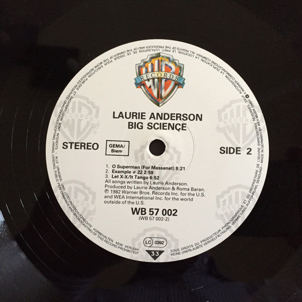 Laurie Anderson ~ Big Science (Vinyl) - Djungel & Jazz
