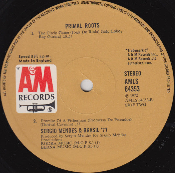 Sérgio Mendes & Brasil '77 ~ Primal Roots (Vinyl) - Djungel & Jazz