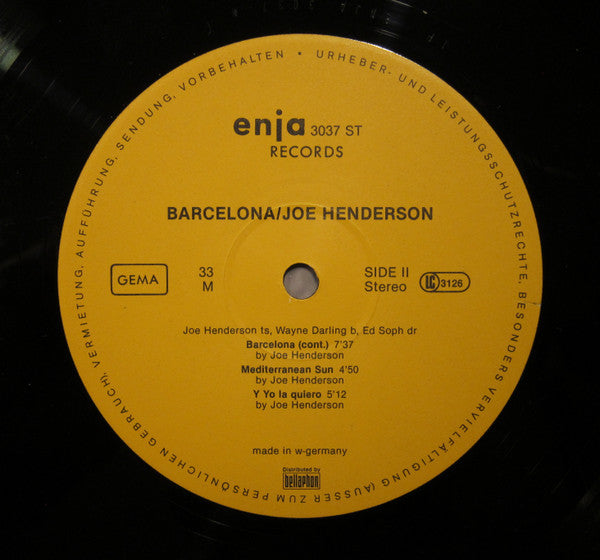 Joe Henderson ~ Barcelona (Vinyl) - Djungel & Jazz