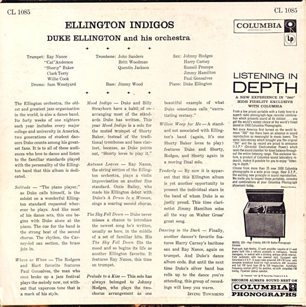 Duke Ellington And His Orchestra ~ Ellington Indigos (Vinyl) - Djungel & Jazz