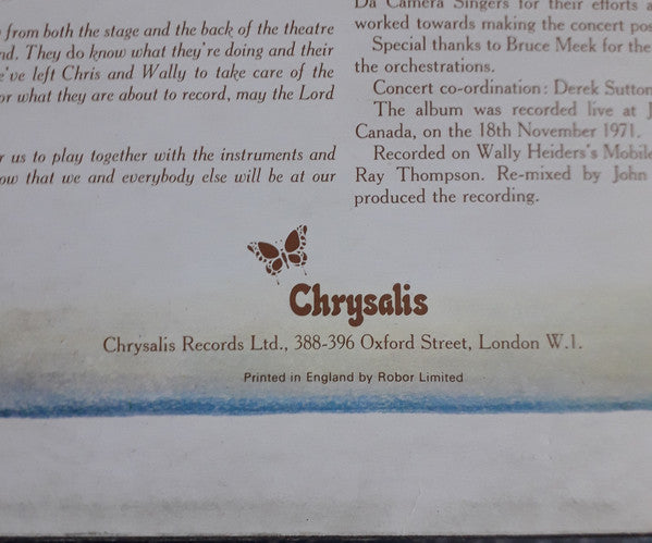 Procol Harum In Concert With The Edmonton Symphony Orchestra : Live (LP, Album)