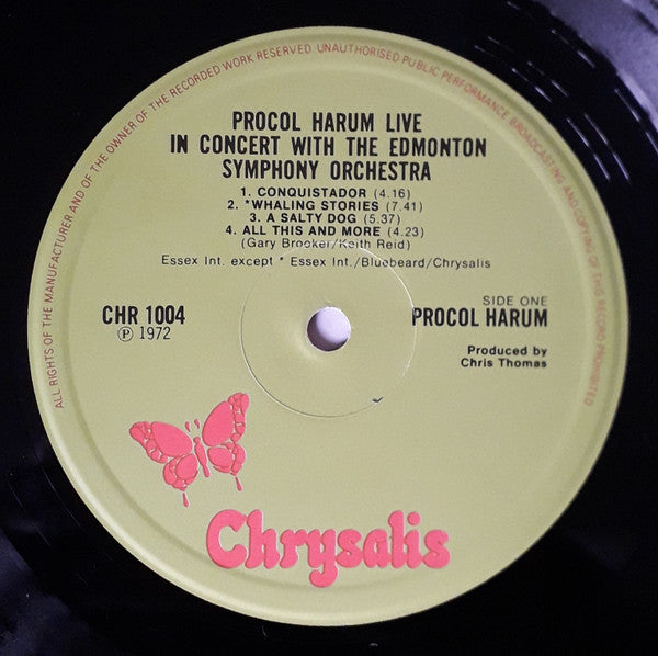 Procol Harum In Concert With The Edmonton Symphony Orchestra : Live (LP, Album)