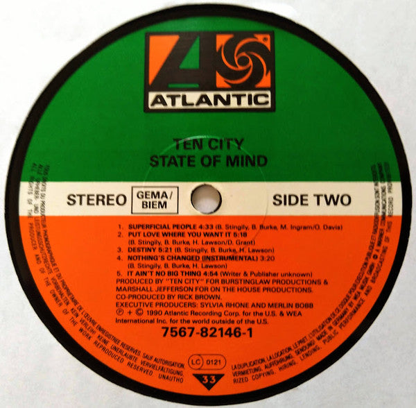 Ten City ~ State Of Mind (Vinyl) - Djungel & Jazz