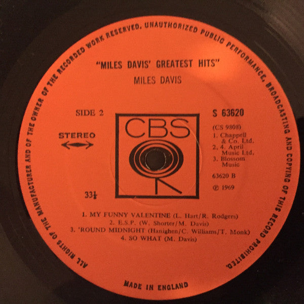 Miles Davis ~ Miles Davis' Greatest Hits (Vinyl) - Djungel & Jazz
