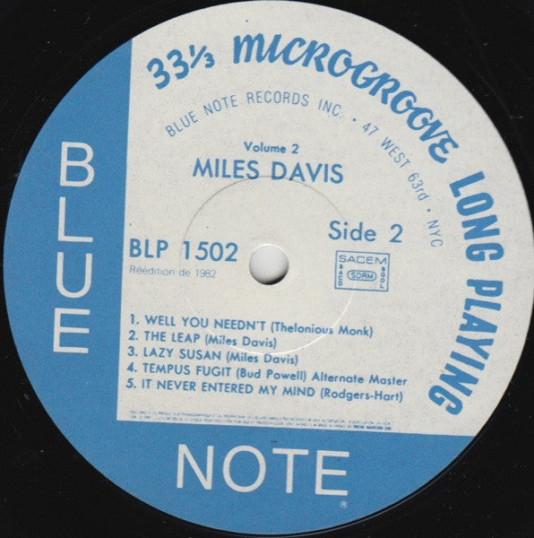 Miles Davis : Volume 2 (LP, Comp, Mono, RE)