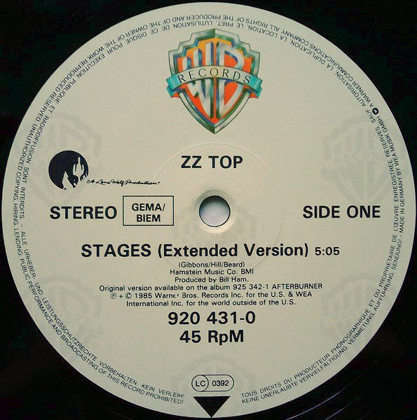 ZZ Top : Stages (Extended Version) (12", Maxi)