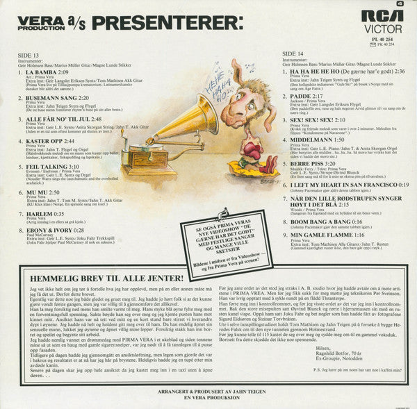 Prima Vera ~ Ha Ha He He Ho! (De Gærne Har'e Godt) (Vinyl) - Djungel & Jazz