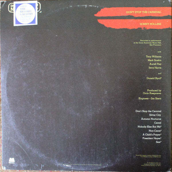 Sonny Rollins : Don't Stop The Carnival (2xLP, Album, Gat)