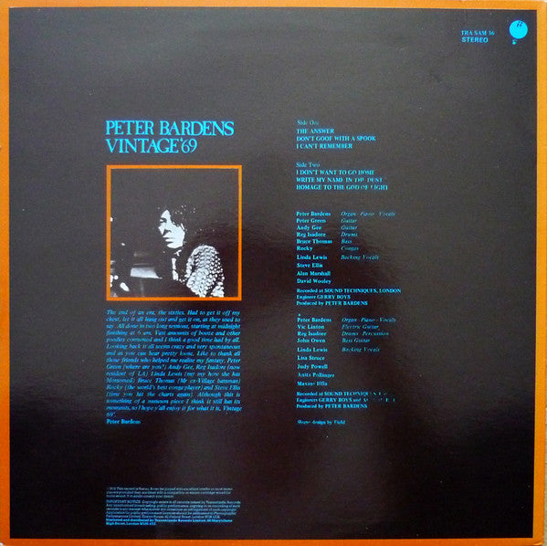 Peter Bardens ~ Vintage '69 (Vinyl) - Djungel & Jazz