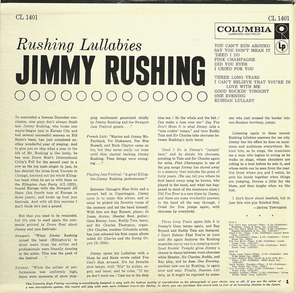 Jimmy Rushing ~ Rushing Lullabies (Vinyl) - Djungel & Jazz