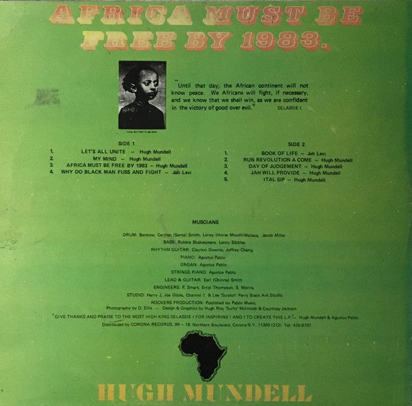 Hugh Mundell : Africa Must Be Free By 1983. (LP, Album)