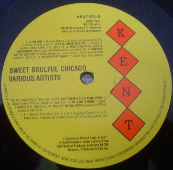 Various : Sweet Soulful Chicago (LP, Comp)