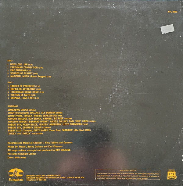 Zimbabwe Dread : Earthman Connection (LP, Album)