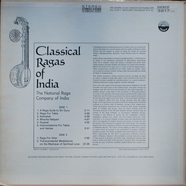 The National Raga Company Of India ~ Classical Ragas Of India (Vinyl) - Djungel & Jazz