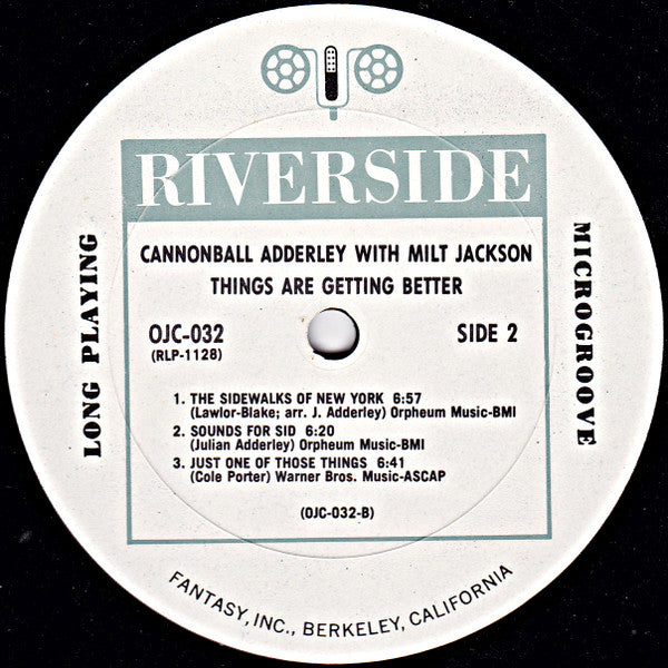 Cannonball Adderley with Milt Jackson ~ Things Are Getting Better (Vinyl) - Djungel & Jazz
