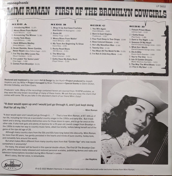 Mimi Roman ~ First Of The Brooklyn Cowgirls (Vinyl) - Djungel & Jazz