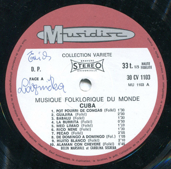 Belen Marshall Et Carolina Segrera ~ Cuba (Vinyl) - Djungel & Jazz